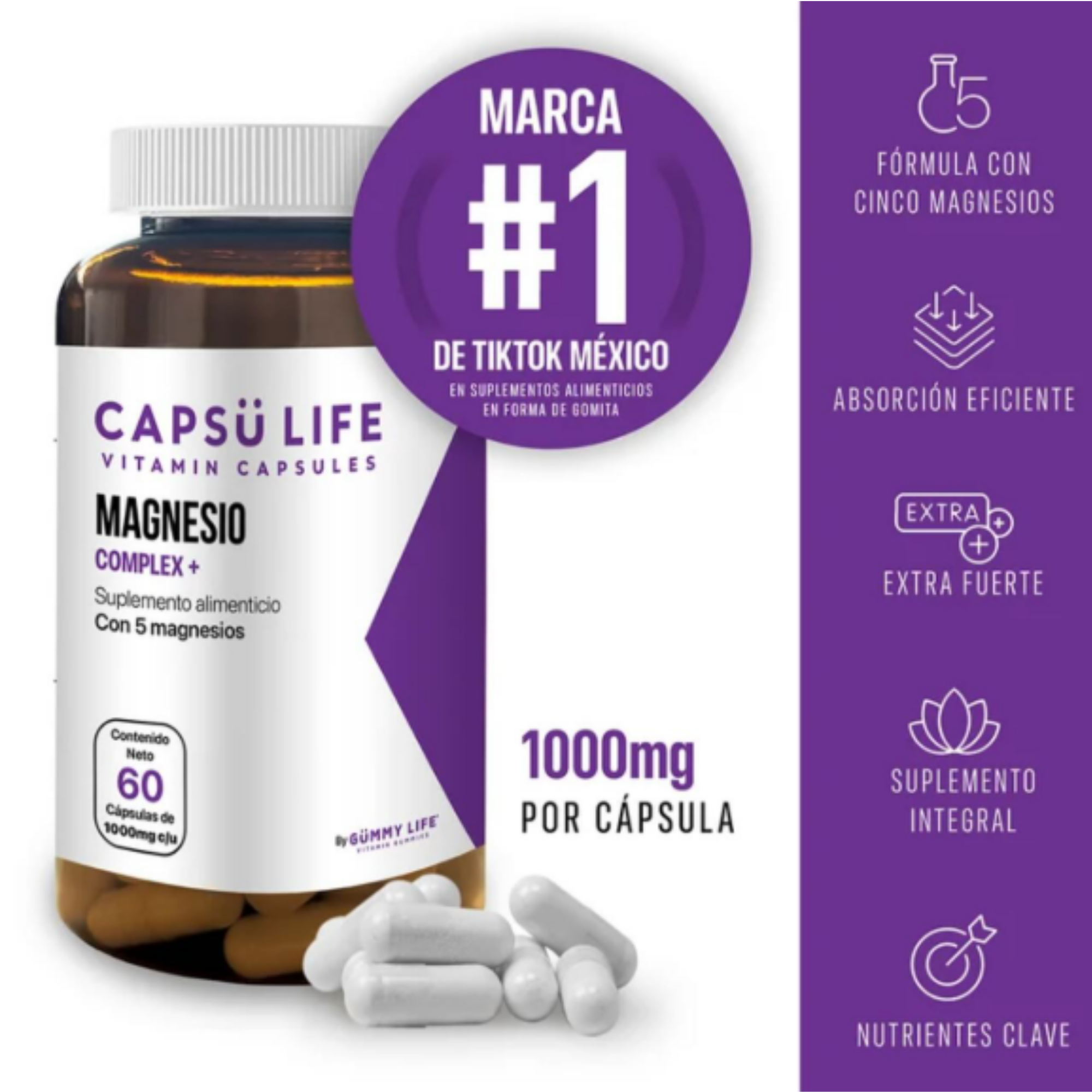Suplemento Capsu Life Magnesio Complex