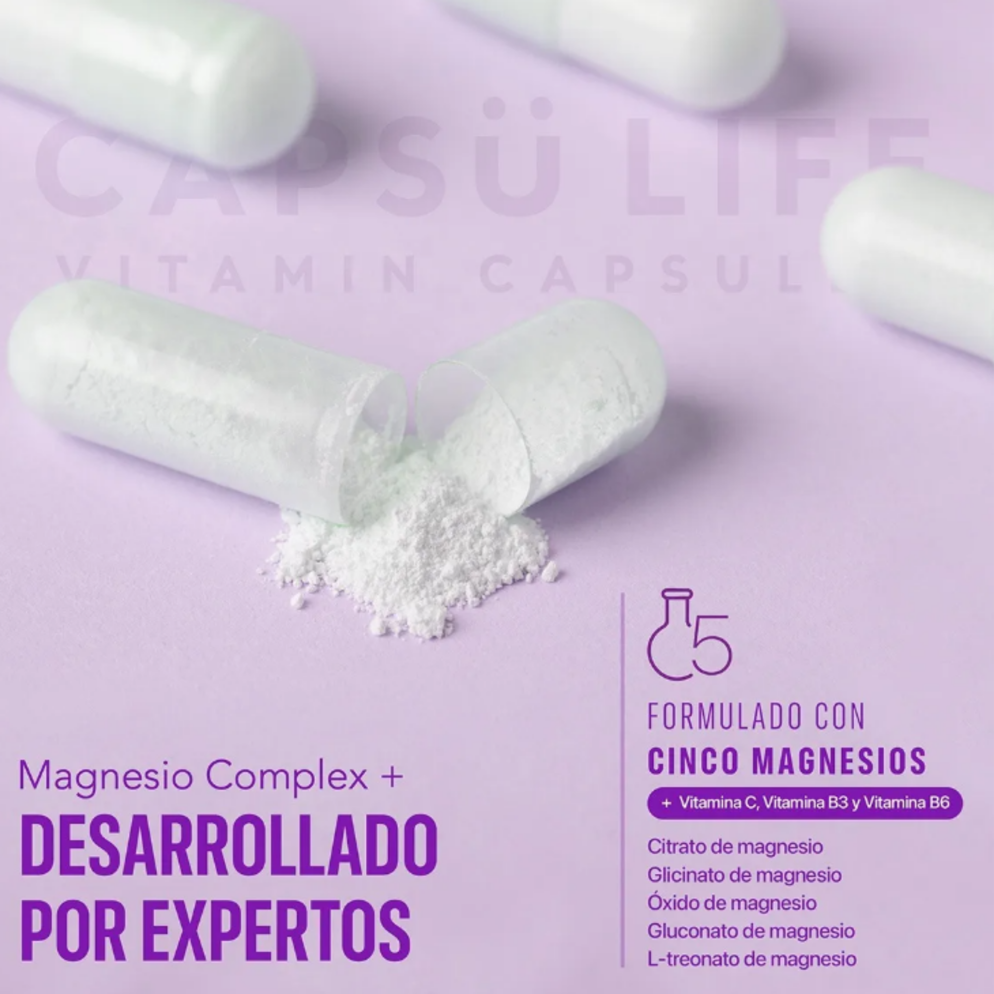 Suplemento Capsu Life Magnesio Complex