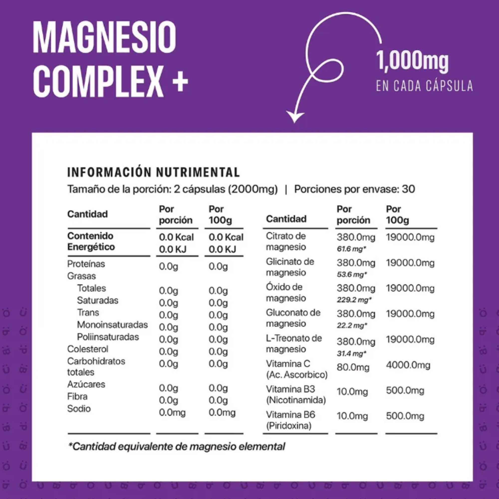 Suplemento Capsu Life Magnesio Complex